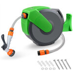 Gardebruk - dvidoir enrouleur de tuyau automatique 20m raccord 1, 2'' enroulement droulement tuyau ...
