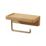 Devidoir porte papier toilette double installation bois massif htre drouleur support papier wc mural ...