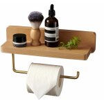 Devidoir porte papier toilette double installation bois massif htre drouleur support papier wc mural ...