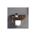 Devidoir porte papier toilette double installation bois massif htre drouleur support papier wc mural ...
