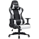 Devoko ? chaise gaming ergonomique blanche ? dossier r�glable 90 - 150� ? supporte 140kg ? coussin lombaire ...