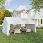 Tente de fête devoko pavillon de chapiteau 4x8m 100% étanche et protection uv blanc - blanc Tente de fête devoko pavillon de chapiteau 4x8m 100% étanche et protection uv blanc - blanc