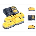 Dewalt dcb 1104 e4 kit de d�marrage sans fil 12 v / 18 v 4x batterie powerstack 1, 7 ah + chargeur dcb ...