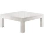 Deyton - table basse carr�e 100cm laqu�e blanc brillant