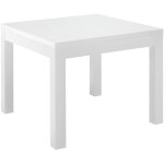 Deyton - table de repas carr�e 100cm laqu�e blanc brillant