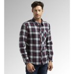 Diadora - chemise de travail manches longues shirt check cortina - bleu / blanc / rouge m