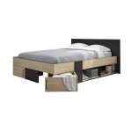 Calicosy - diagone lit adulte avec tiroirs de rangement - chataignier et noir - 160 x 200 - swivel Calicosy - diagone lit adulte avec tiroirs de rangement - chataignier et noir - 160 x 200 - swivel