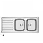 Dianhydro - vier encastrable inox ls03 120x50 cm avec �gouttoir � gauche