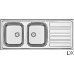 Dianhydro - vier encastrable inox ls06 120x50 cm avec �gouttoir � droite