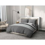 Home linge passion - parure de couette microfibre gris 240 x 260 cm - diffus