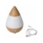 Diffuseur �l�ctrique lumineux c�ne effet bois - blanc et beige - 235 ml - livraison gratuite