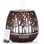 Diffuseur d'huiles essentielles 400ml, t�l�commande d'humidificateur ultrasonique sans bpa avec lumi�re ...