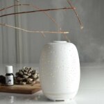Zen et ethnique - diffuseur de parfum ultrasonic stella en c�ramique - blanc - h 16 cm - livraison gratuite ...