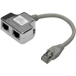 Digitus - rj45 r�seau informatique adaptateur cat 5, cat 5e [1x rj45 m�le - 2x rj45 femelle] gris y233402 ...