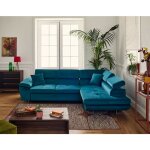 Bestmobilier - dimas - canap d'angle droit 5 places - convertible avec coffre et ttires rglables ...