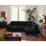 Bestmobilier - dimas - canap d'angle droit 5 places - convertible avec coffre et ttires rglables ...