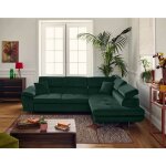 Bestmobilier - dimas - canap d'angle droit 5 places - convertible avec coffre et ttires rglables ...