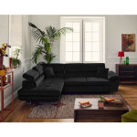 Bestmobilier - dimas - canap d'angle gauche 5 places - convertible avec coffre et ttires rglables ...