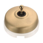 Dimbler - interrupteur va & vient porcelaine blanche coque dor�e satin�e r�f. 60308523 fontini