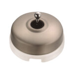 Fontini ? interrupteur va - et - vient 60308513 ? porcelaine blanche avec coque nickel satin� ? tension ...