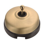 Dimbler - interrupteur va & vient porcelaine noire coque dor�e satin�e r�f. 60308743 fontini