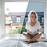 Dimexact - film anti chaleur repositionnable pour double vitrage - alu clair - 60 cm x 1 m - en rouleau ...