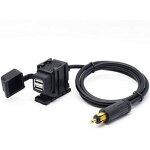 Din hella adaptateur d'alimentation de prise de chargeur usb double moto 2. 1a avec c�ble de 1. 8m pour ...