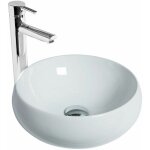 Discac - vasque  poser ronde galet - diamtre: 39 cm - hauteur: 16 cm - blanc