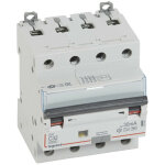 Disjoncteur diffrentiel monobloc dx3 10ka arrive haute et dpart bas  vis 4 ples 400v 32a type f ...