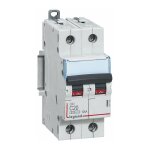 Disjoncteur dx�6000 10ka arriv�e haute et d�part bas � vis 2p 230v � 400v - 20a - courbe c - 2 modules ...