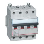 Disjoncteur dx6000 10ka arrive haute et dpart bas  vis 4p 400v - 10a - courbe c - pour peigne hx ...