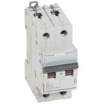 Disjoncteur dx�6000 10ka arriv�e haute et d�part bas � vis 2p 230v � 400v - 63a - courbe b - 2 modules ...