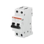 Abb - disjoncteur s202 2p 4a courbe c raccordement  vis - 10ka (2 modules) - 2cds252001r0044