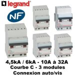 Disjoncteur ttrapolaire 4, 5ka - courbe c - 10a  32a - connexion auto / vis - type de disjoncteur - ...