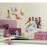 Thedecofactory - disney fes - stickers repositionnables la fe clochette et ses amies, personnages disney ...