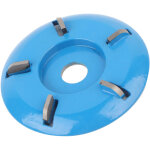 Disque de coupe bois 5 dents en forme d'arc pour meuleuse, outil de sculpture et polissage (bleu)