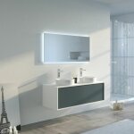Distribain - meuble de salle de bain maruca 1200 gris béton et blanc Distribain - meuble de salle de bain maruca 1200 gris béton et blanc
