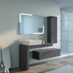 Distribain - meuble de salle de bain melizzano 1100 gris anthracite