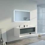 Distribain - meuble de salle de bain piazza 1200 gris b�ton et blanc