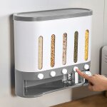 Distributeur de crales 5 en 1, rcipient pour crales sches, cuisine, montage mural, rcipient multigrains ...