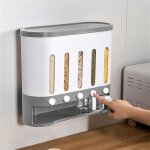 Jusch - distributeur de céréales mural - boîte de rangement pour céréales sèches - seau avec tasse (blanc ... Jusch - distributeur de céréales mural - boîte de rangement pour céréales sèches - seau avec tasse (blanc ...