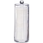 Distributeur de coton avec couvercle, plastique, rangement pour coton, salle de bain et vanit, transparent ...