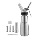 Distributeur de crème whipper siphon à chantilly professionnel 500ml en avec 3 douilles en acier inoxydable ... Distributeur de crème whipper siphon à chantilly professionnel 500ml en avec 3 douilles en acier inoxydable ...