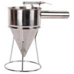 Distributeur de pte  crpes en acier inoxydable, distributeur d'entonnoir avec support pour takoyaki ...