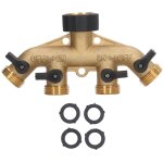 Distributeur de robinet � bille en laiton, s�parateur d'eau � 4 voies, pour l'arrosage du jardin, l'irrigation ...
