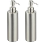 Relaxdays - distributeur de savon, lot de 2, rechargeable, salle de bain, cuisine, pompe  dsinfectant, ...