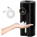 Distributeur de savon automatique 5 niveaux rglables 450 ml, rechargeable par usb, mural, adapt pour ...
