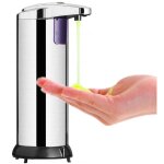 Distributeur de savon automatique en acier inoxydable avec base �tanche, d�tecteur de mouvement infrarouge ...