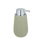 Wenko - distributeur savon liquide badi, capacit 320 ml, cramique, 9, 5x16x8 cm, vert mat