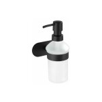 Distributeur de savon liquide mural orea black, porte savon liquide mural fixation sans perage turbo ...